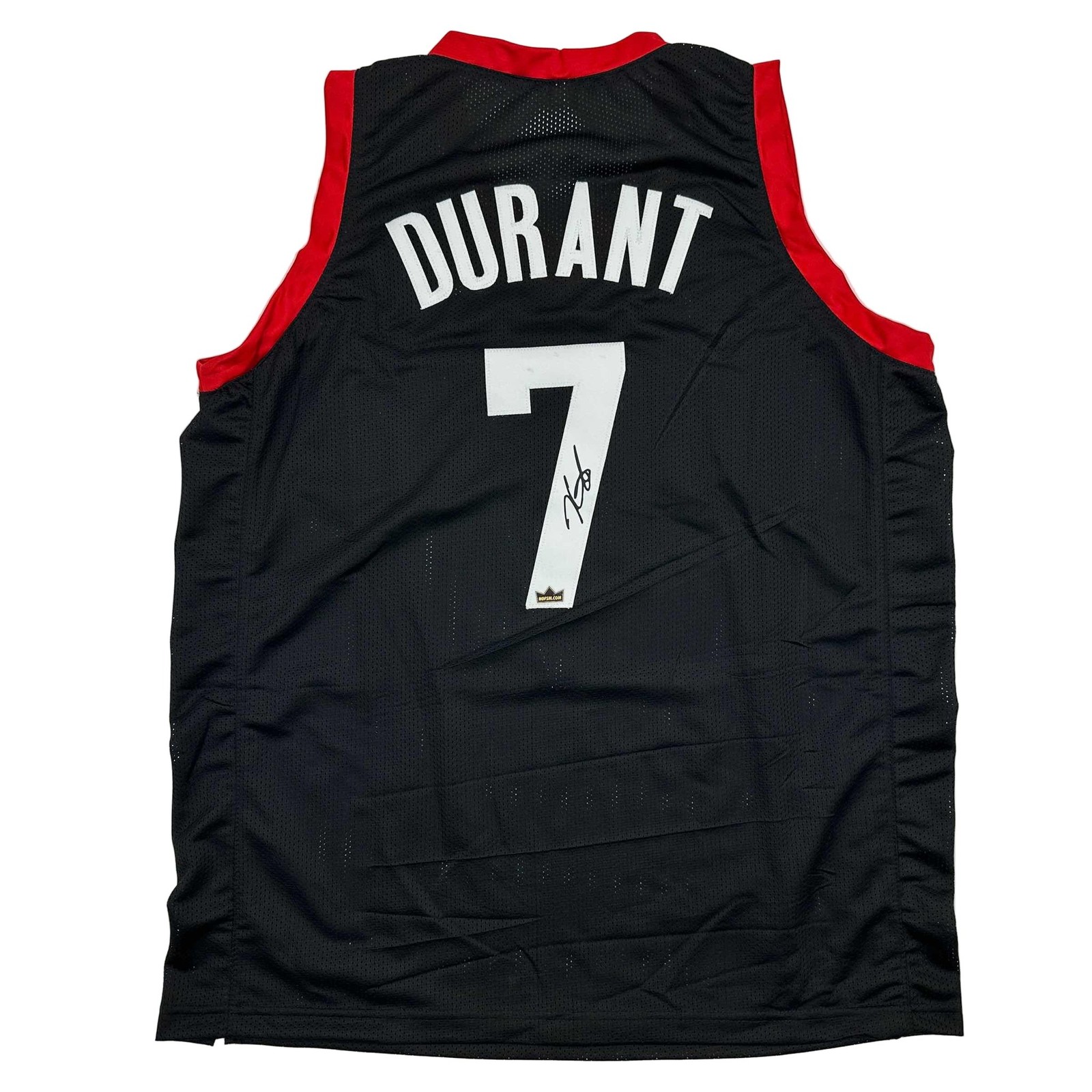 Facsimile Autographed Kevin Durant Houston Black Jersey Size Men's XL