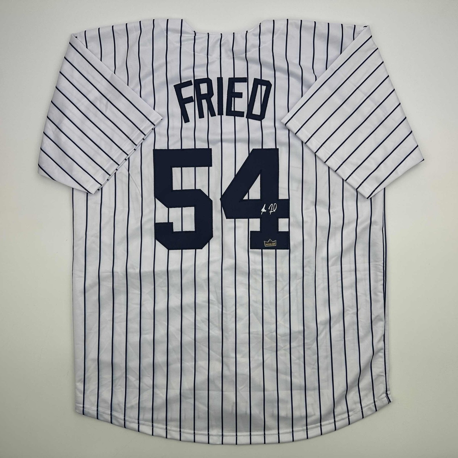 Facsimile Autographed Max Fried New York Pinstripe Jersey Size Men's XL