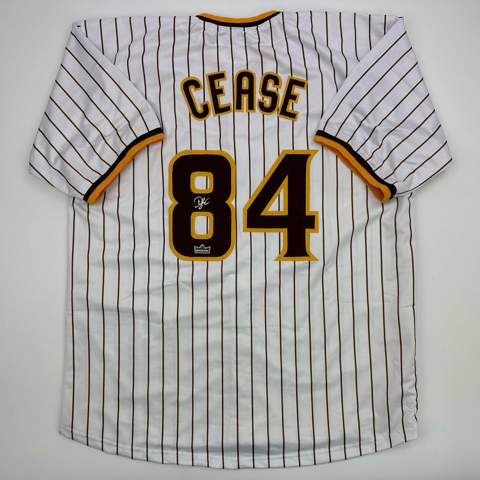Facsimile Autographed Dylan Cease San Diego Pinstripe Jersey Men's XL