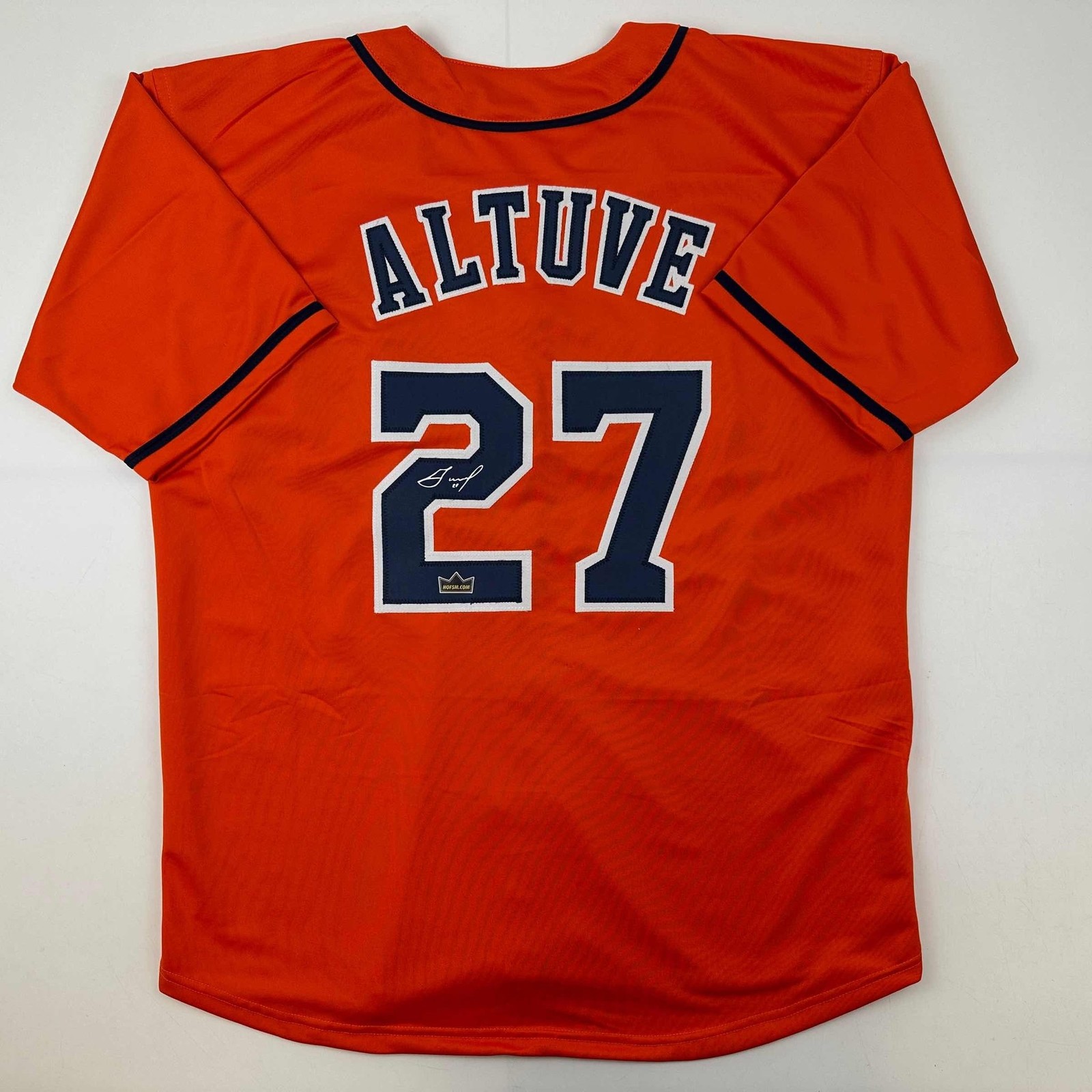 Facsimile Autographed Jose Altuve Houston Orange Auto Jersey Men's XL