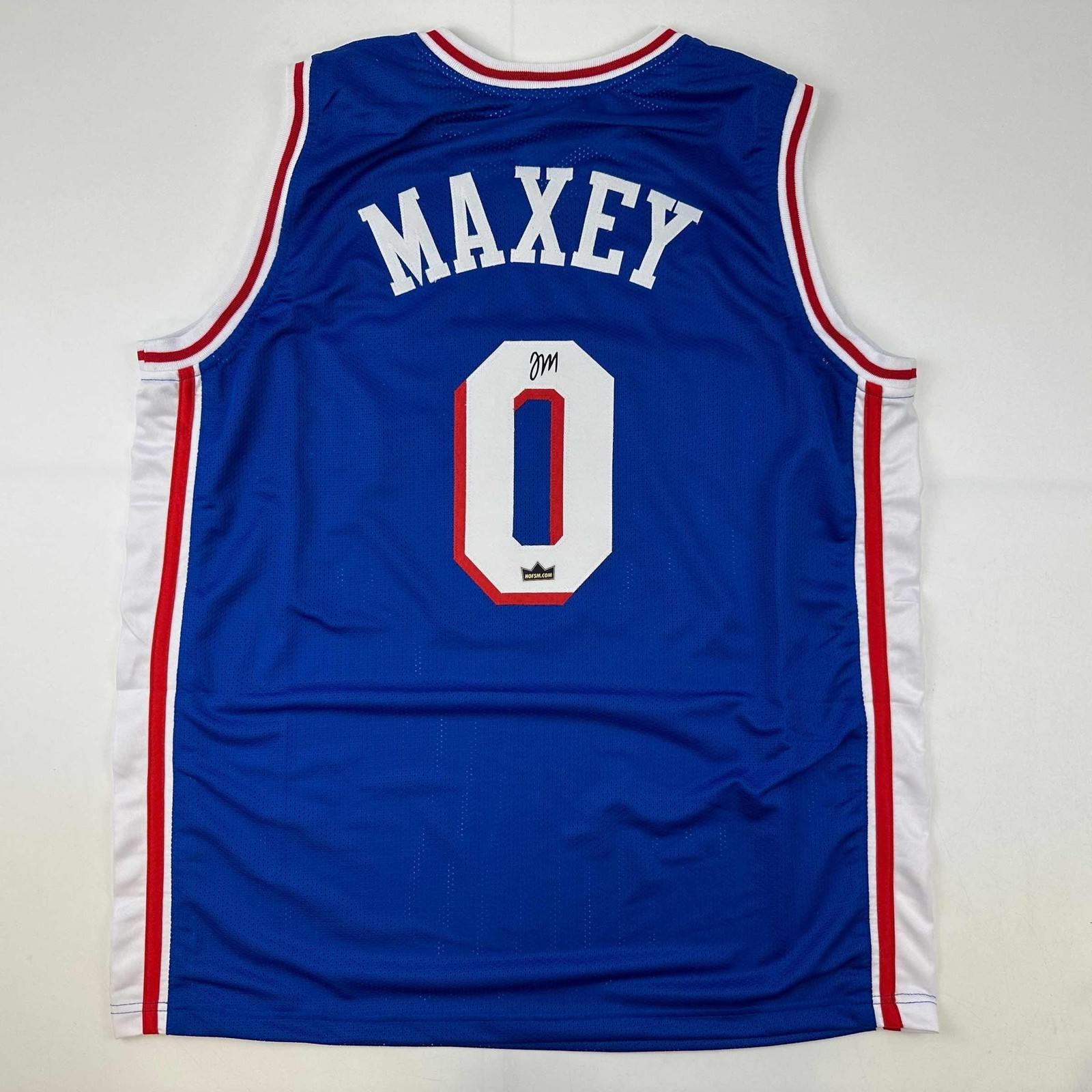 Facsimile Autographed Tyrese Maxey Philadelphia Blue Jersey Size Mens XL