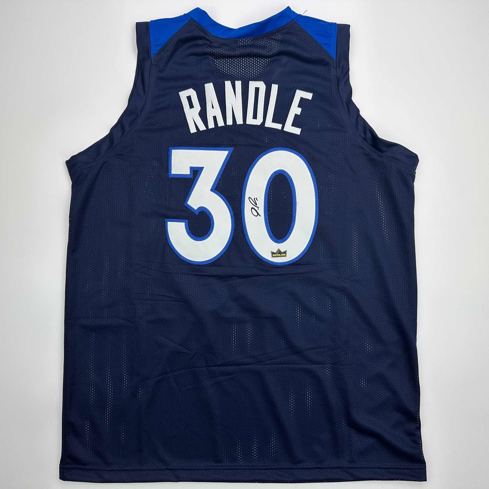 Facsimile Autographed Julius Randle Minnesota Blue Jersey Size Men's XL