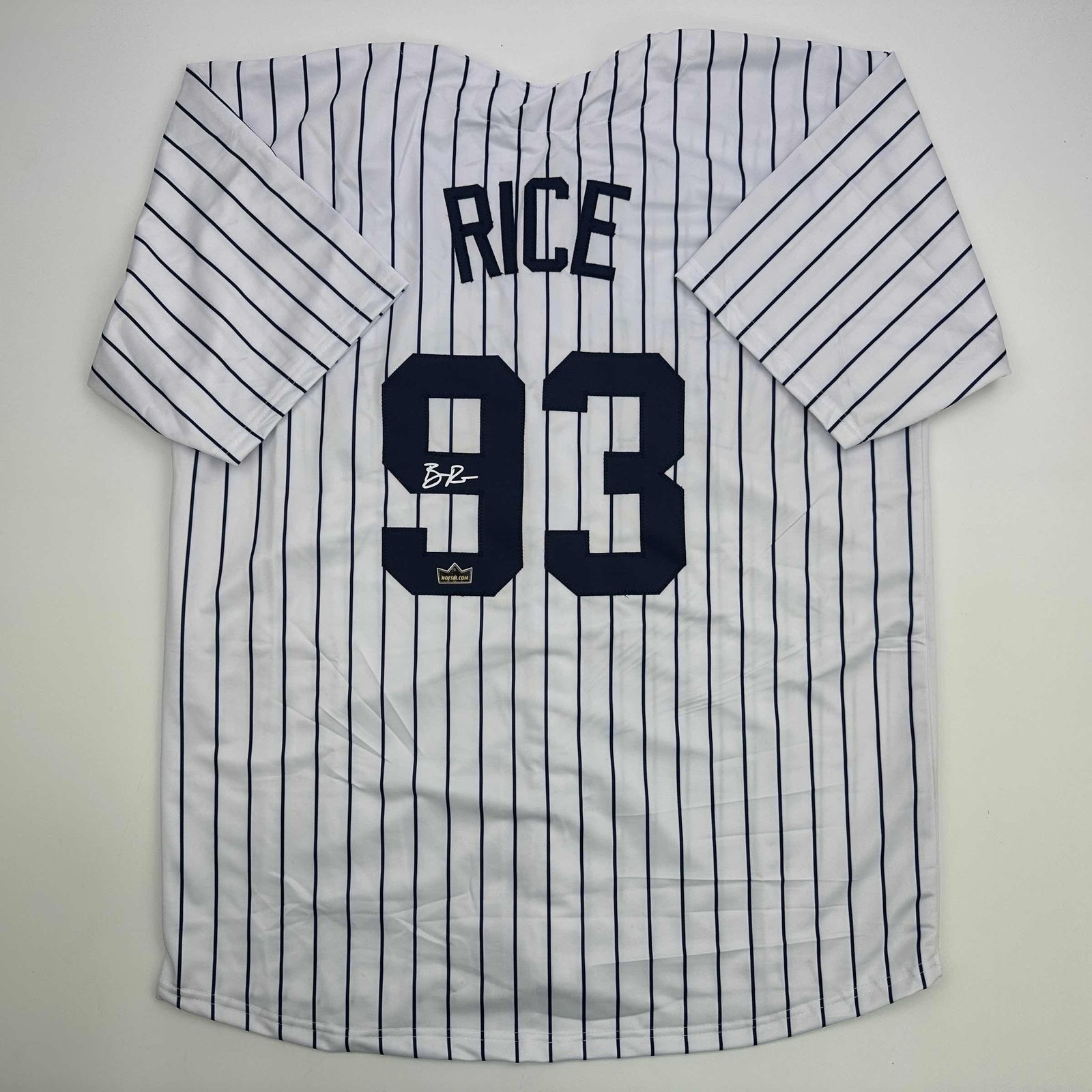 Facsimile Autographed Ben Rice New York Pinstripe Jersey Size Men's XL