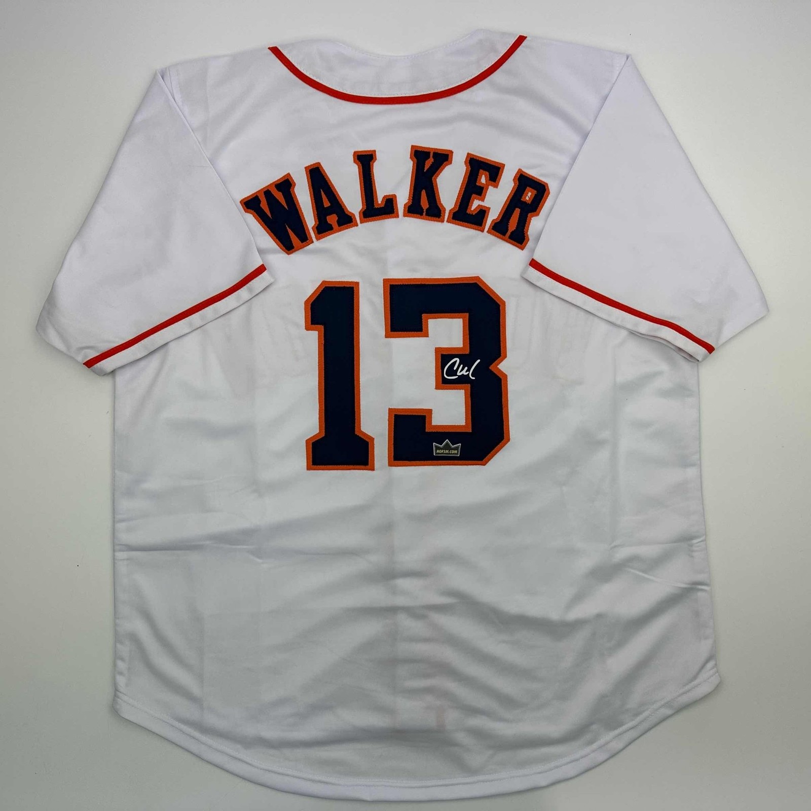 Facsimile Autographed Christian Walker Houston White Jersey Size Mens XL