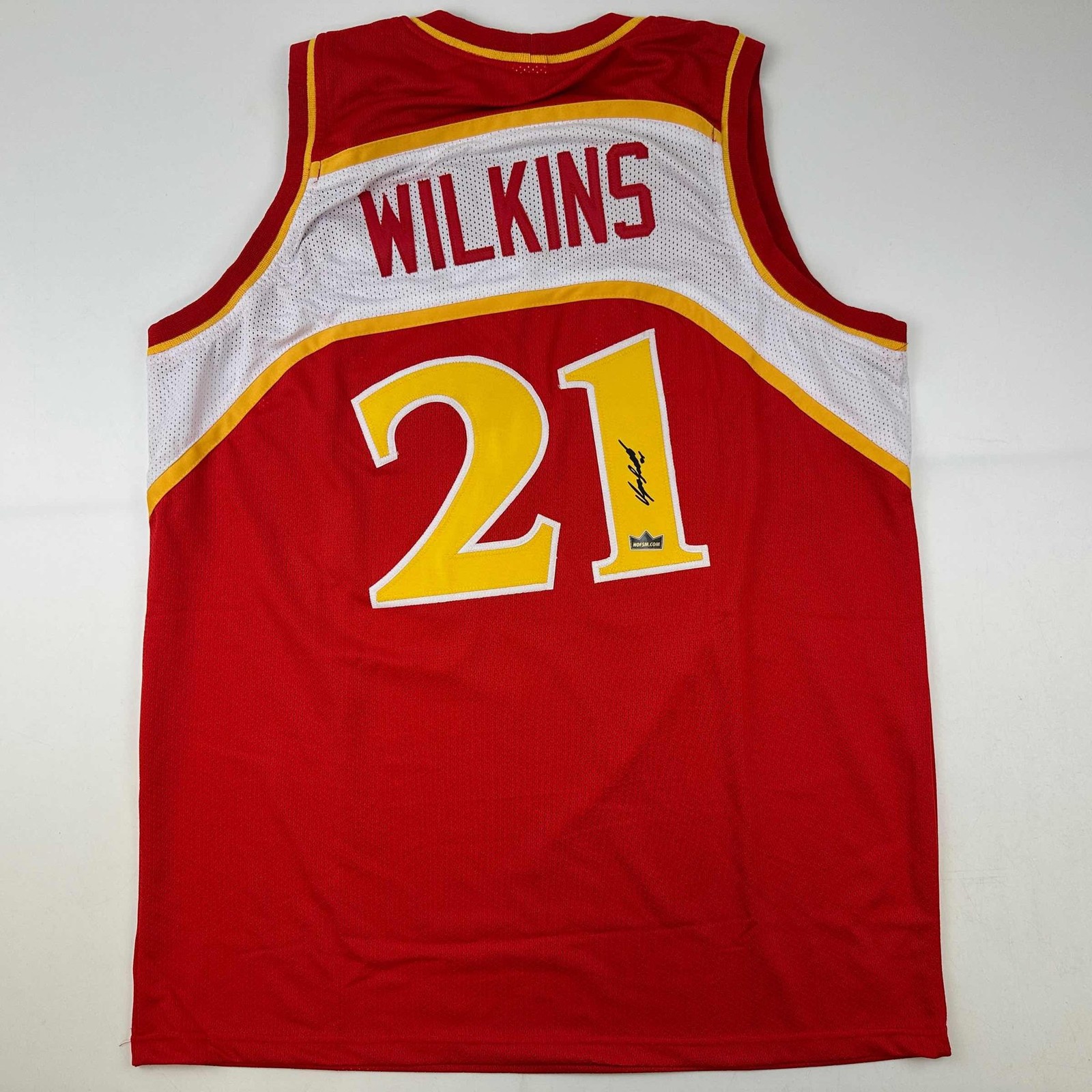 Facsimile Autographed Dominique Wilkins Atlanta Red Jersey Size Men's XL