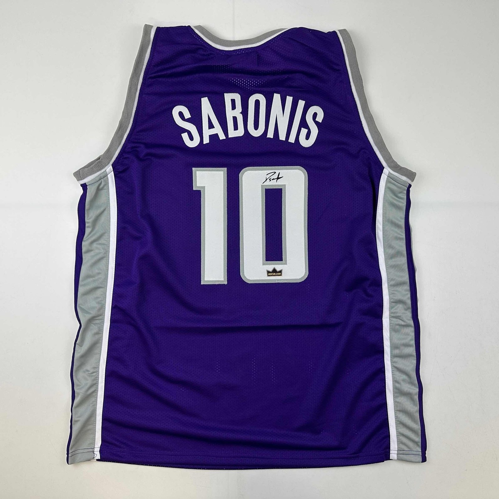 Facsimile Autographed Domantas Sabonis Sacramento Purple Jersey Men's XL