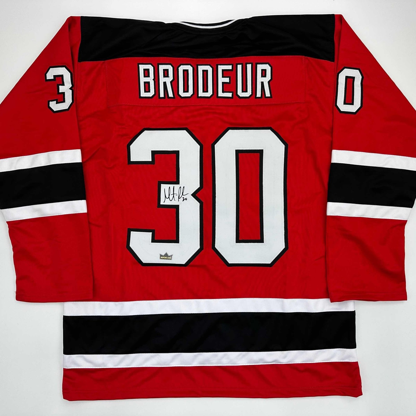 Facsimile Autographed Martin Brodeur New Jersey Red Jersey Size Men's XL