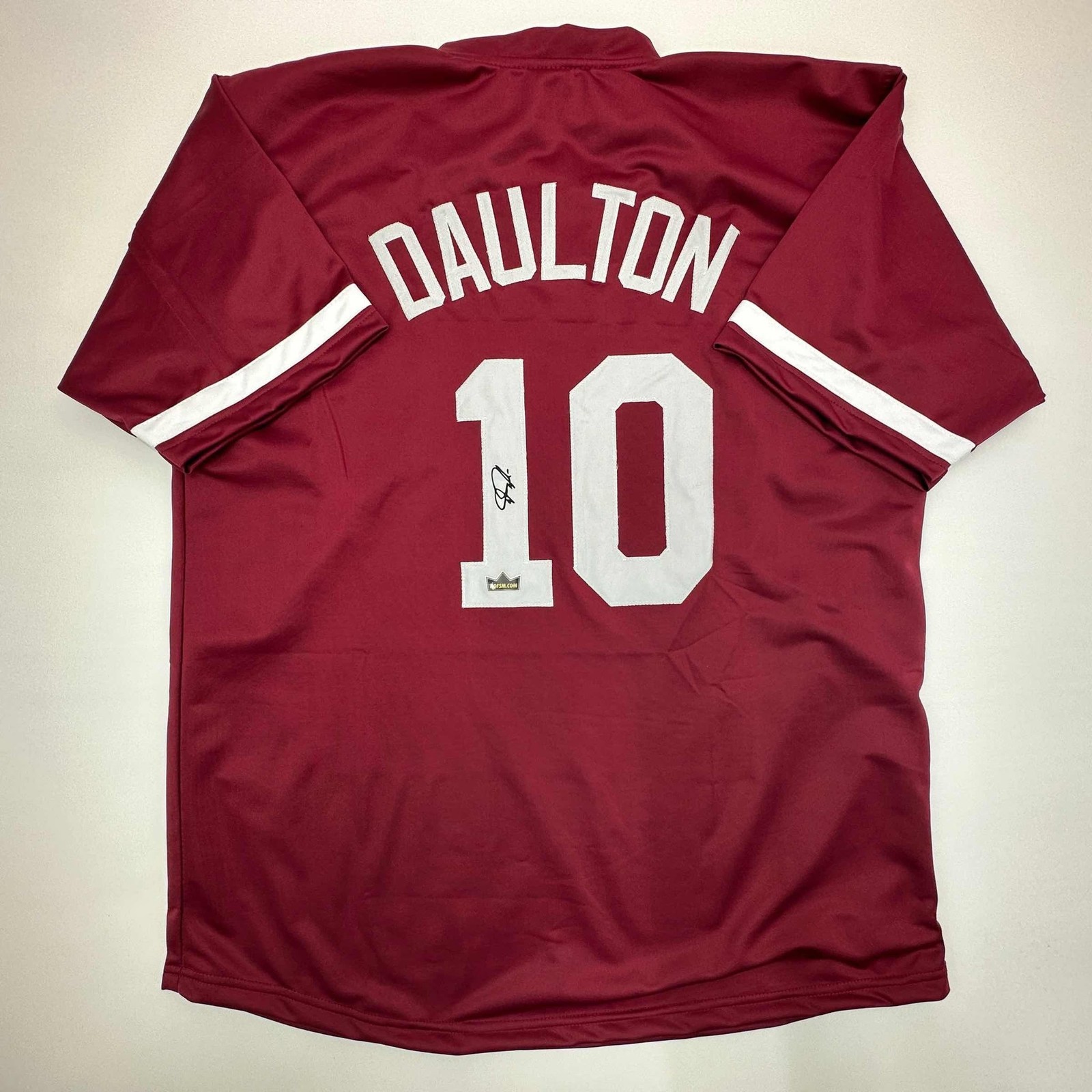 Facsimile Autographed Darren Daulton Philadelphia Maroon Jersey Men's XL