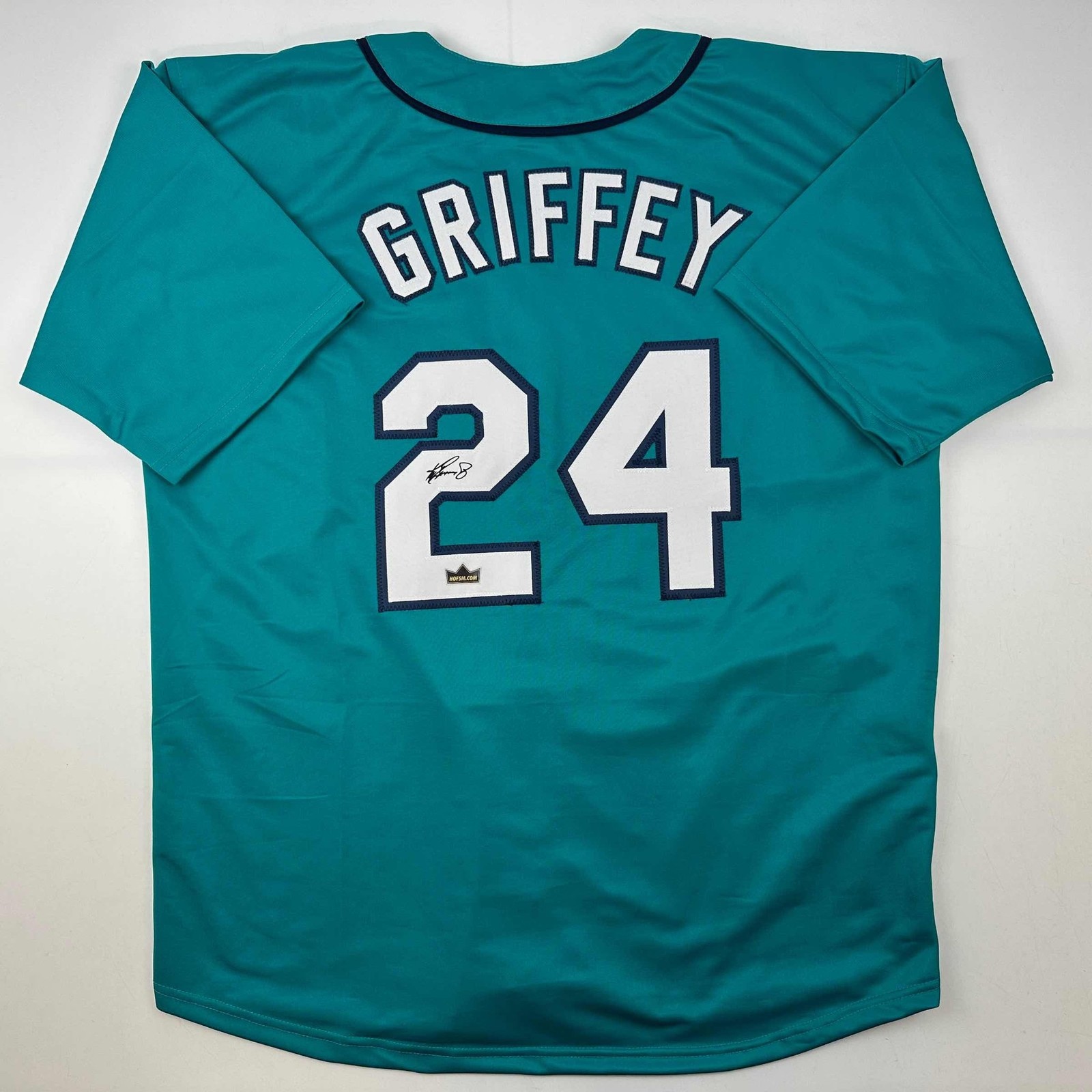 Facsimile Autographed Ken Griffey Jr. Seattle Teal Auto Jersey Men's XL