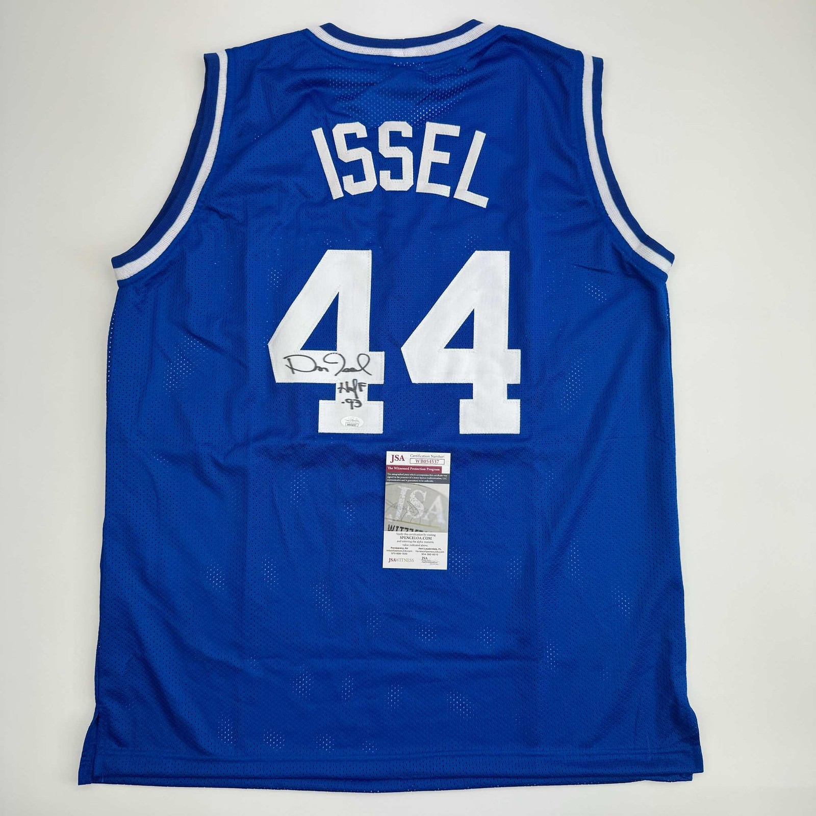 Autographed/Signed Dan Issel Kentucky Blue College Jersey JSA COA