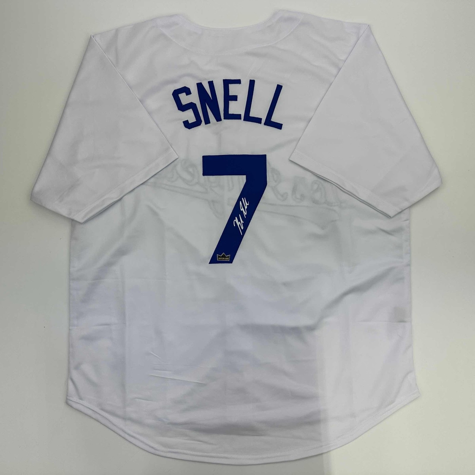 Facsimile Autographed Blake Snell Los Angeles LA White Jersey Men's XL