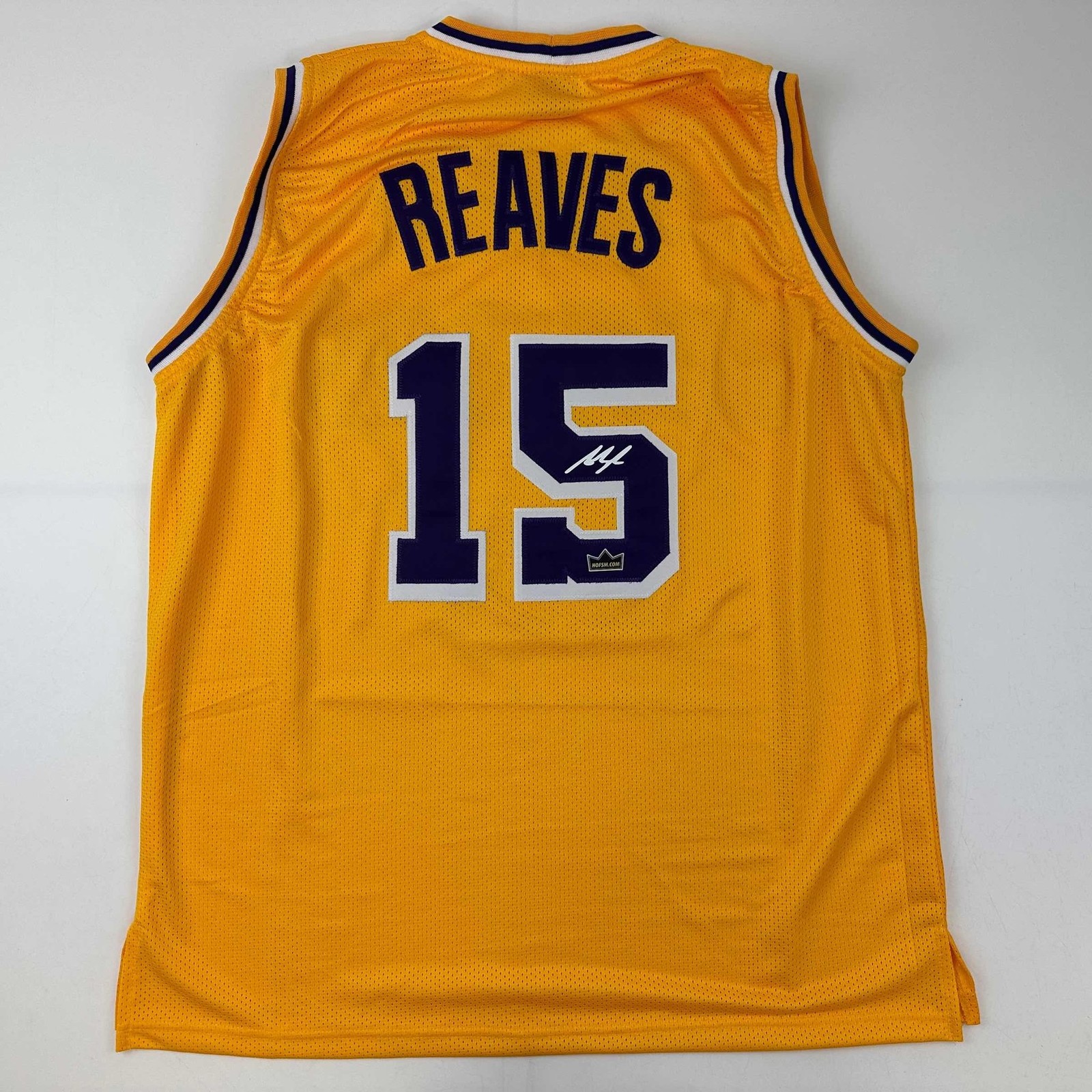 Facsimile Autographed Austin Reaves Los Angeles Yellow Jersey Men's XL