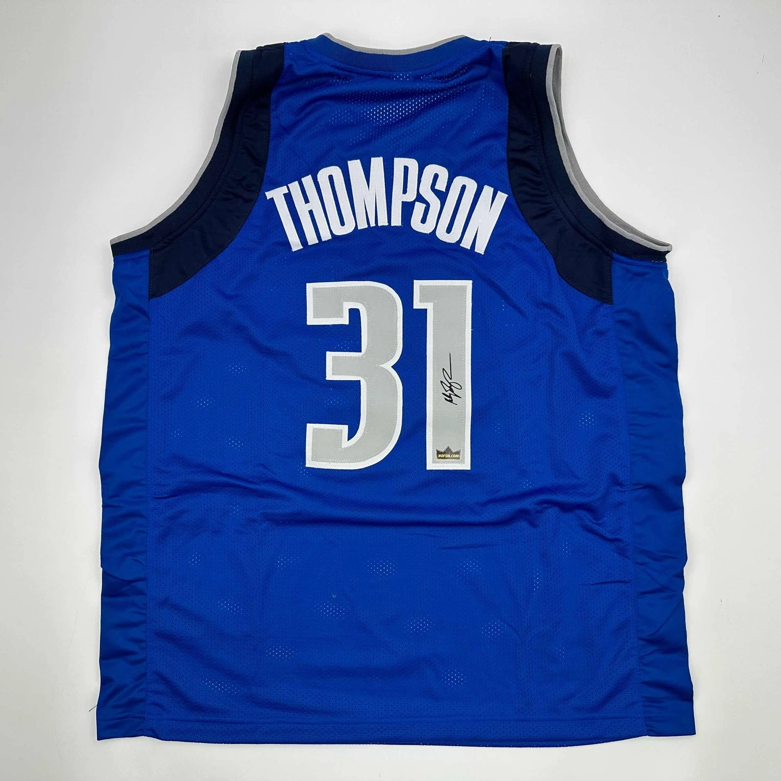 Facsimile Autographed Klay Thompson Dallas Blue Jersey Size Men's XL
