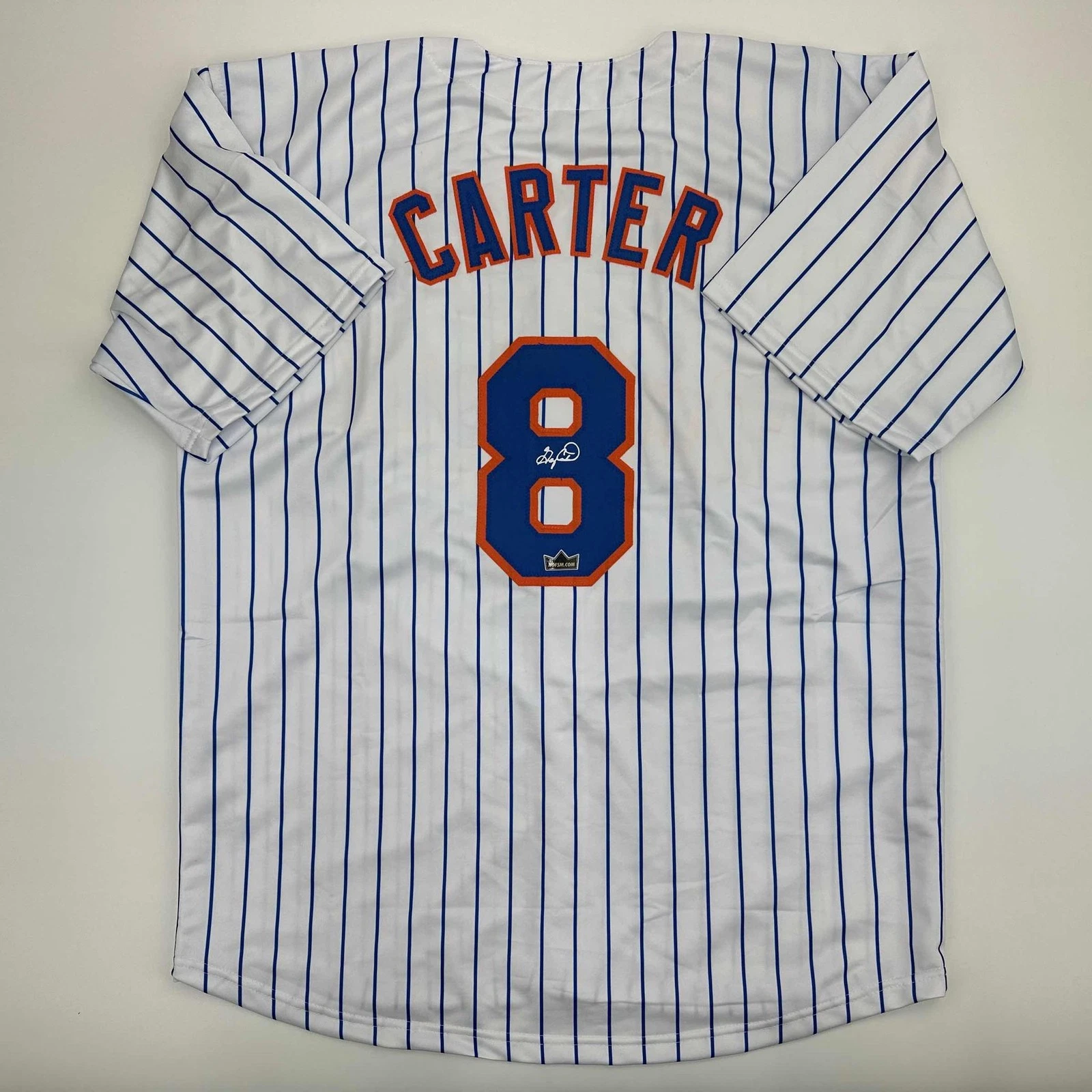 Facsimile Autographed Gary Carter New York Pinstripe Jersey Size Mens XL
