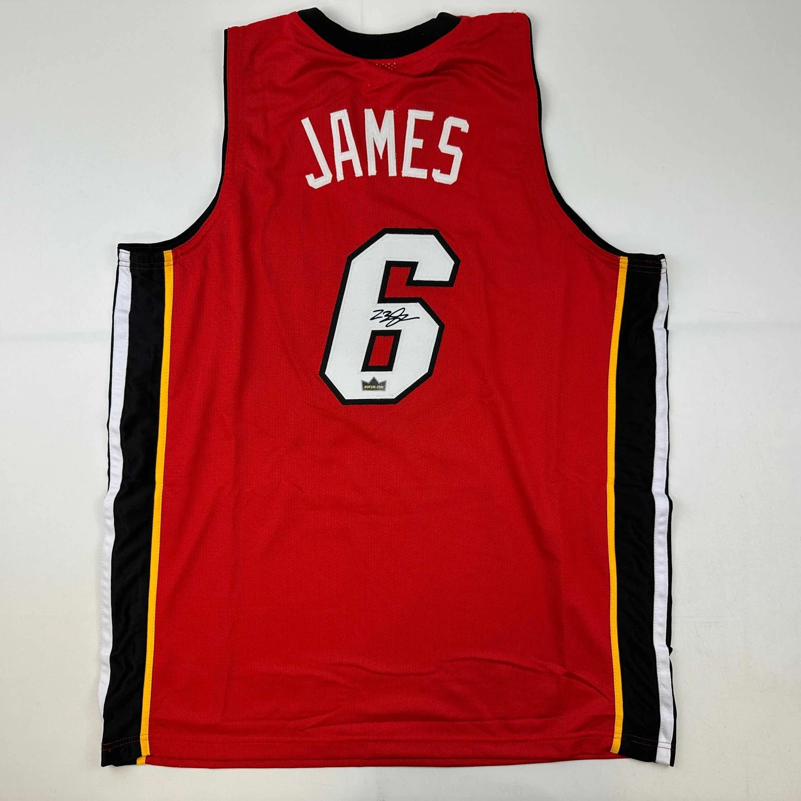 Facsimile Autographed LeBron James Miami Red Reprint Jersey Size Men's XL