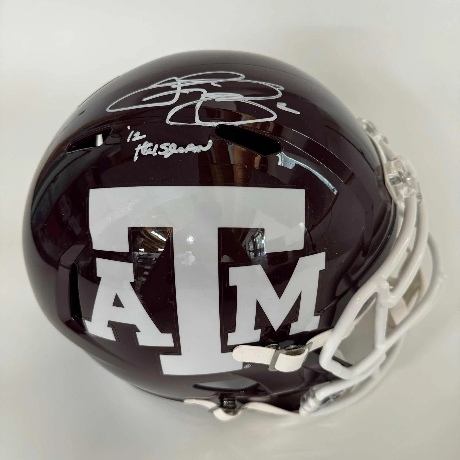 Autographed/Signed Johnny Manziel 12 Heisman Texas A&M FS Helmet BAS COA