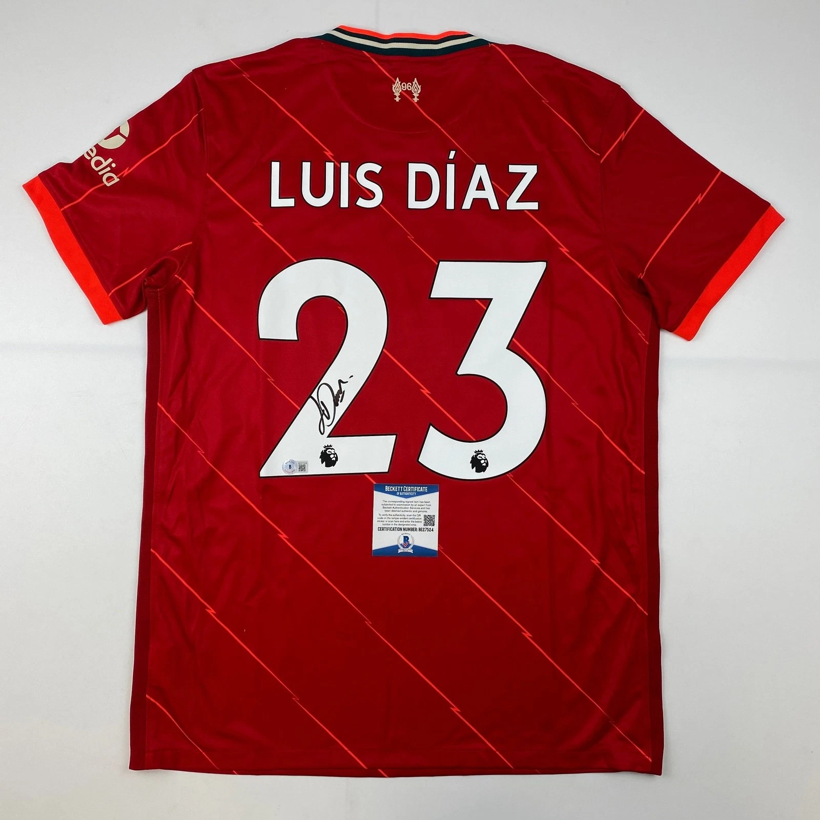 Autographed/Signed Luis Diaz Liverpool Red Jersey Beckett BAS COA Auto