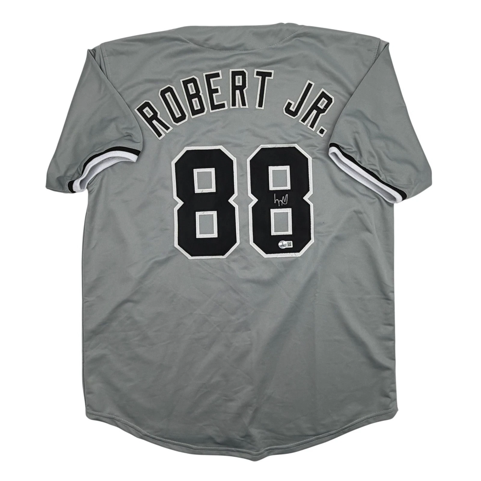 Autographed/Signed Luis Robert Chicago Grey Baseball Jersey Beckett BAS COA