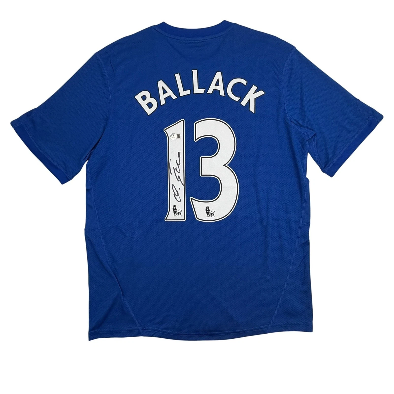 Autographed/Signed Michael Ballack Chelsea FC Blue Jersey Beckett BAS COA