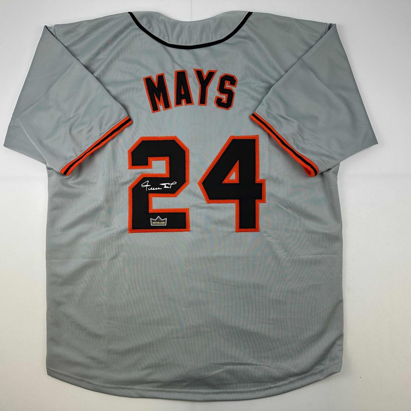 Facsimile Autographed Willie Mays San Francisco Grey Auto Jersey Mens XL