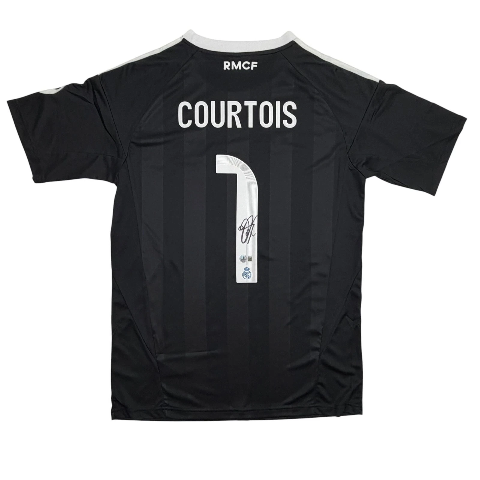 Autographed/Signed Thibaut Courtois Real Madrid Black Jersey Beckett COA