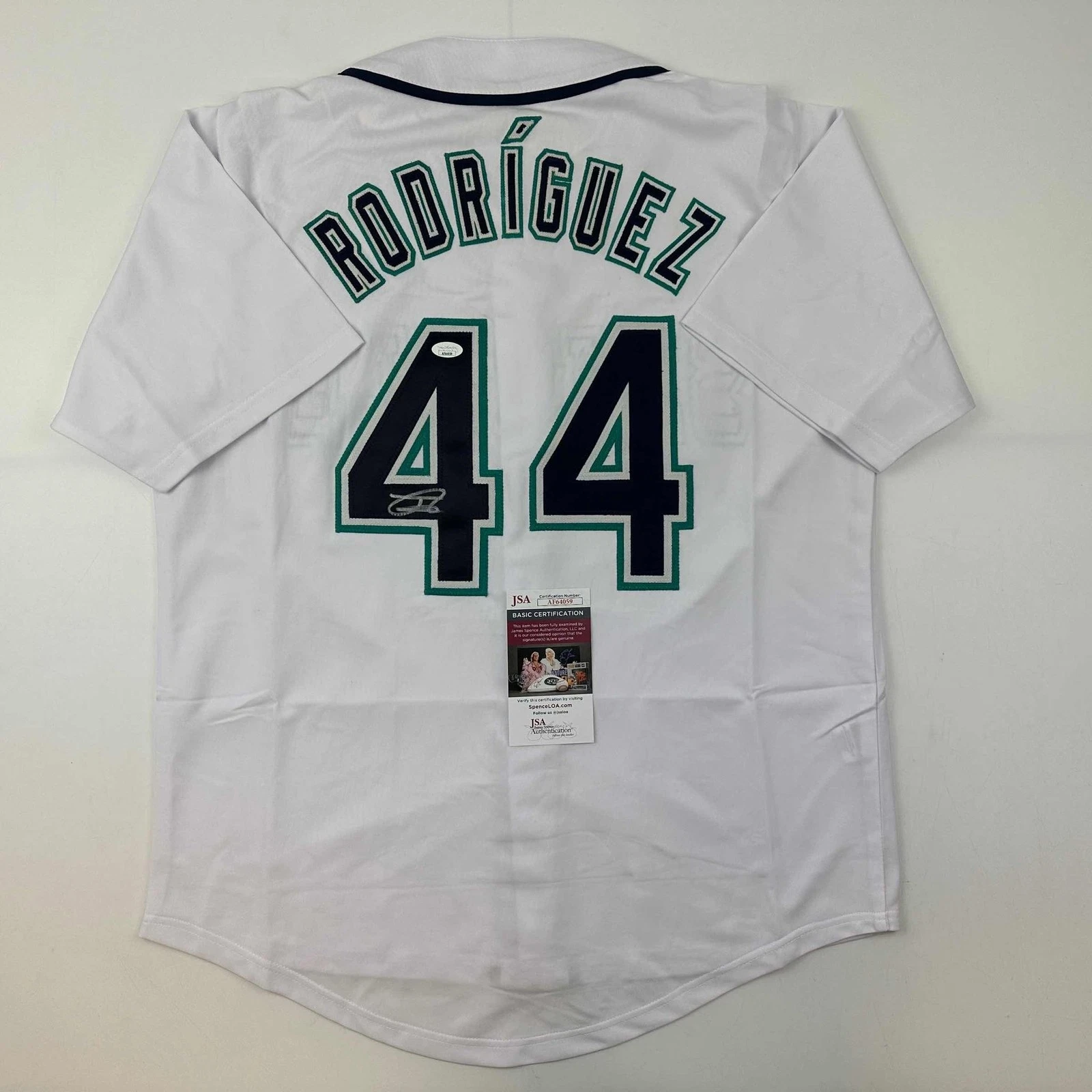 Autographed/Signed Julio Rodriguez Seattle White Jersey JSA COA Auto