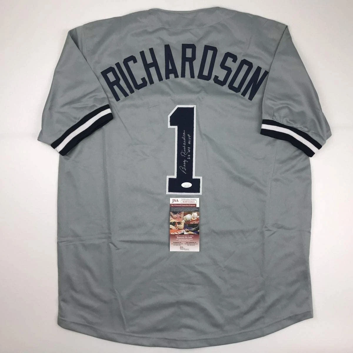 Signed BOBBY RICHARDSON 60 WS MVP New York Grey Jersey JSA COA Auto