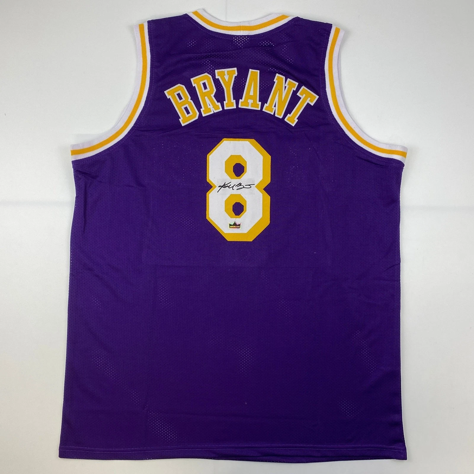 Facsimile Autographed Kobe Bryant #8 Los Angeles LA Purple Jersey Size XL