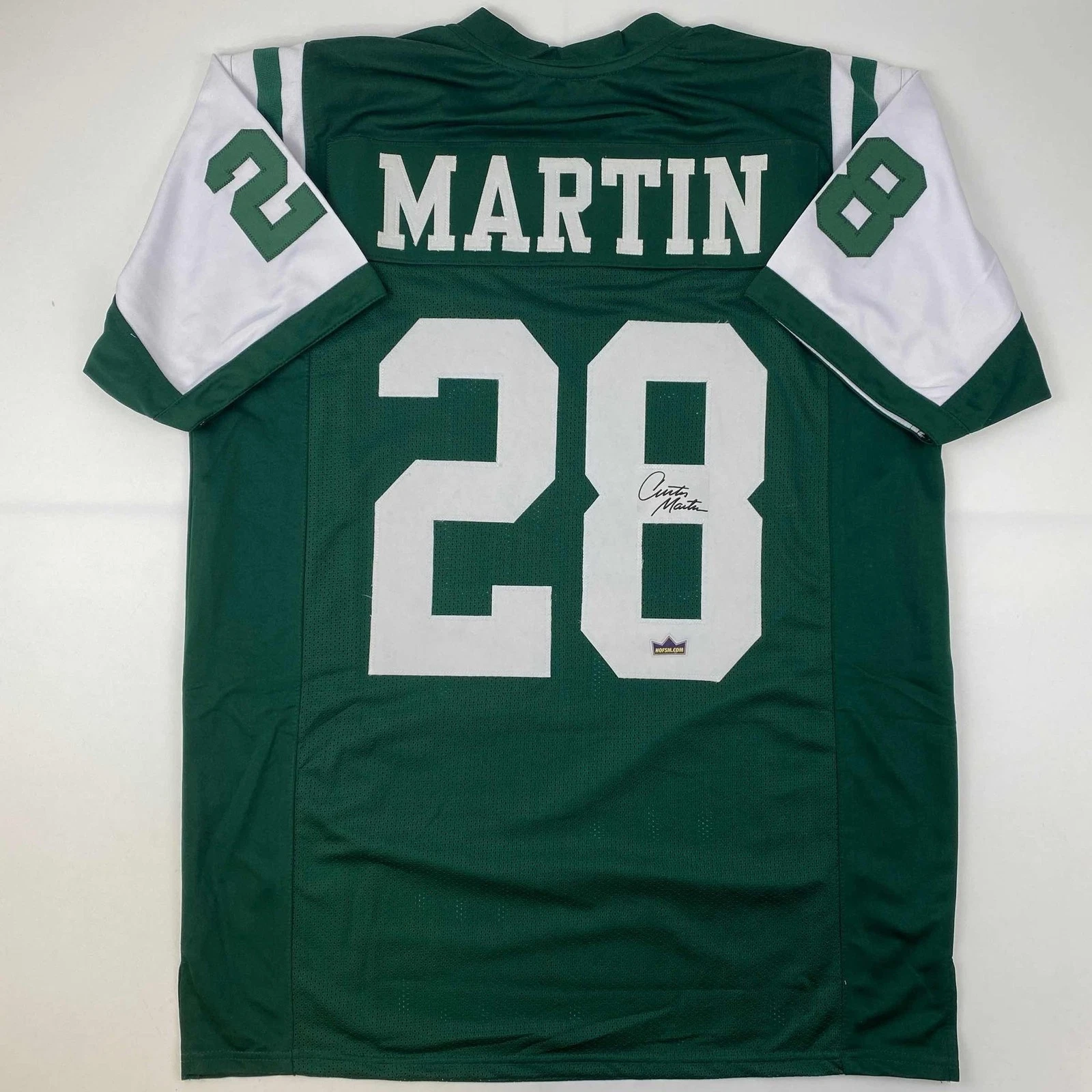 Facsimile Autographed Curtis Martin New York Green Jersey Size Men's XL