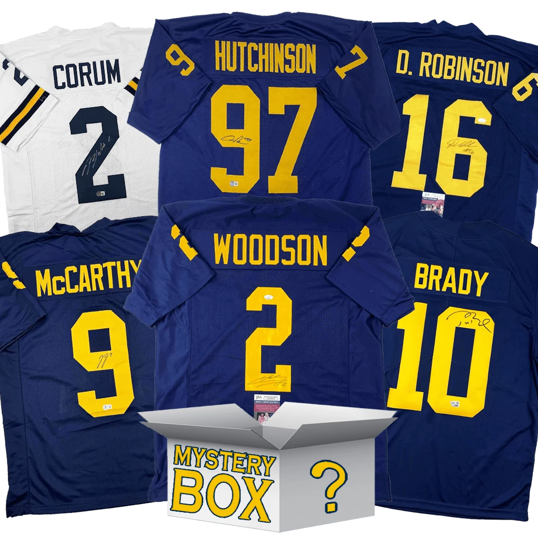 Autographed/Signed Michigan College Jersey Mystery Box PSA JSA BAS COA