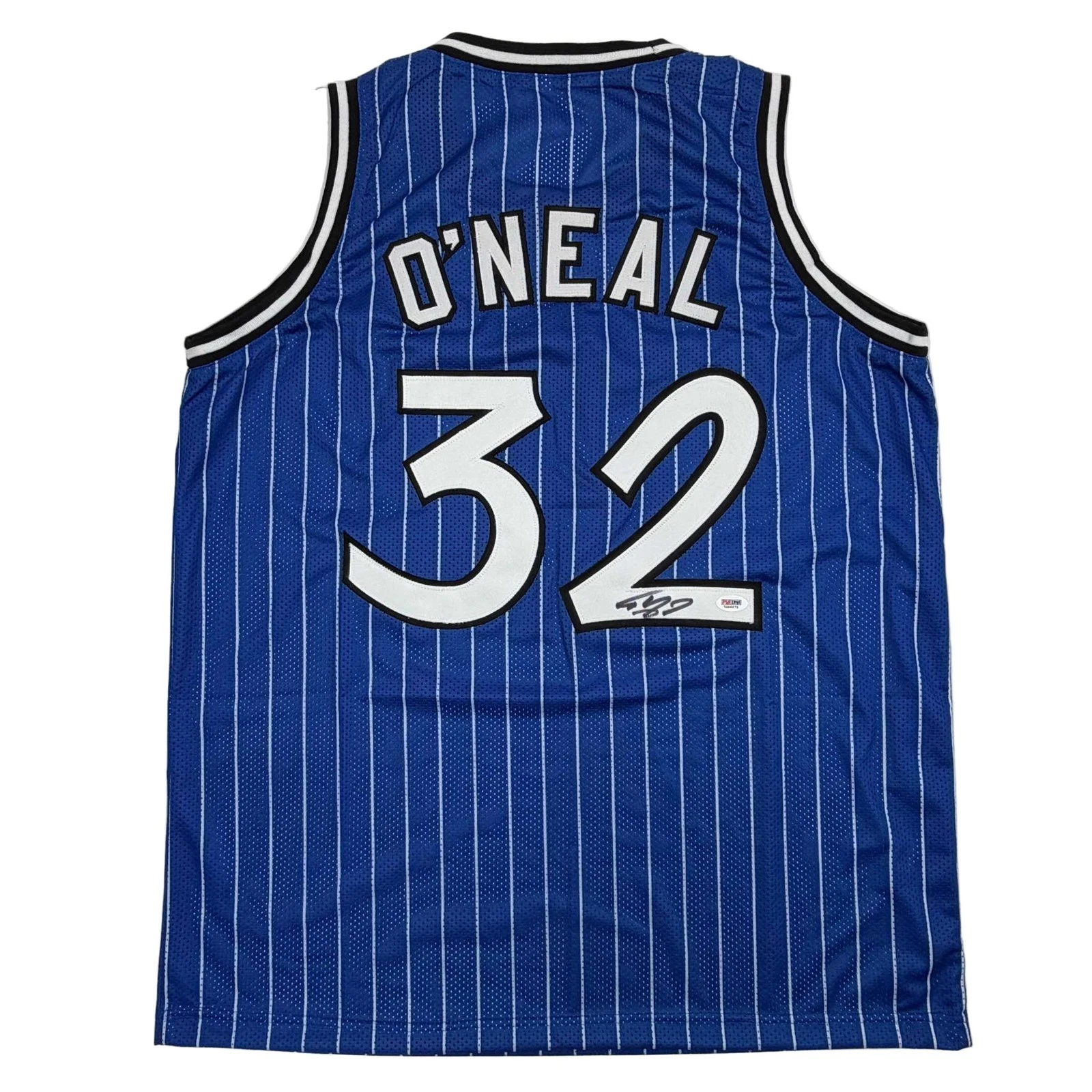 Autographed/Signed SHAQUILLE SHAQ O'NEAL Orlando Blue Pinstripe Jersey COA