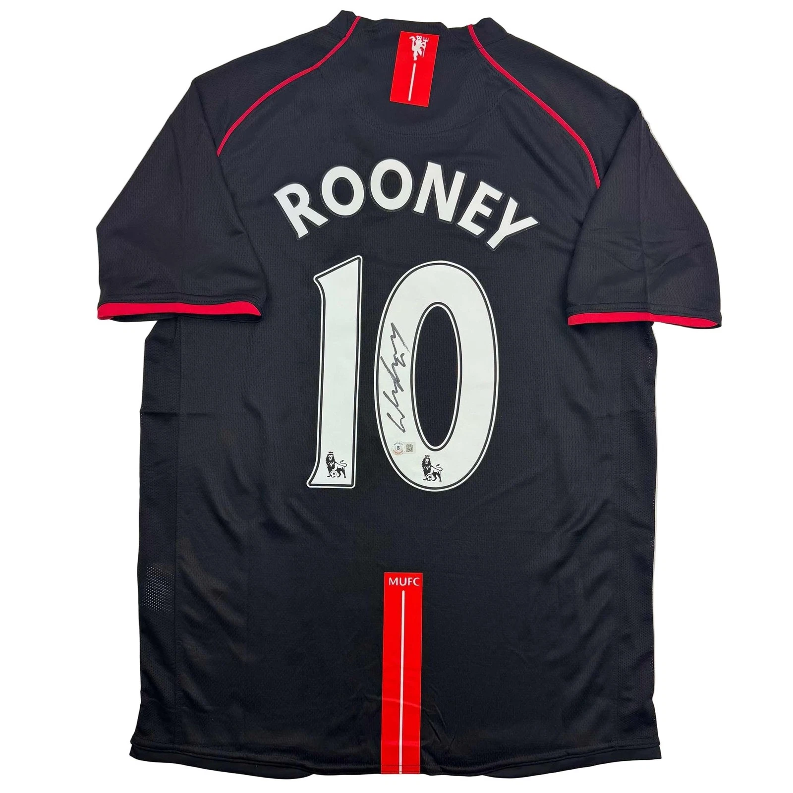 Autographed/Signed Wayne Rooney Manchester United Black Jersey Beckett COA