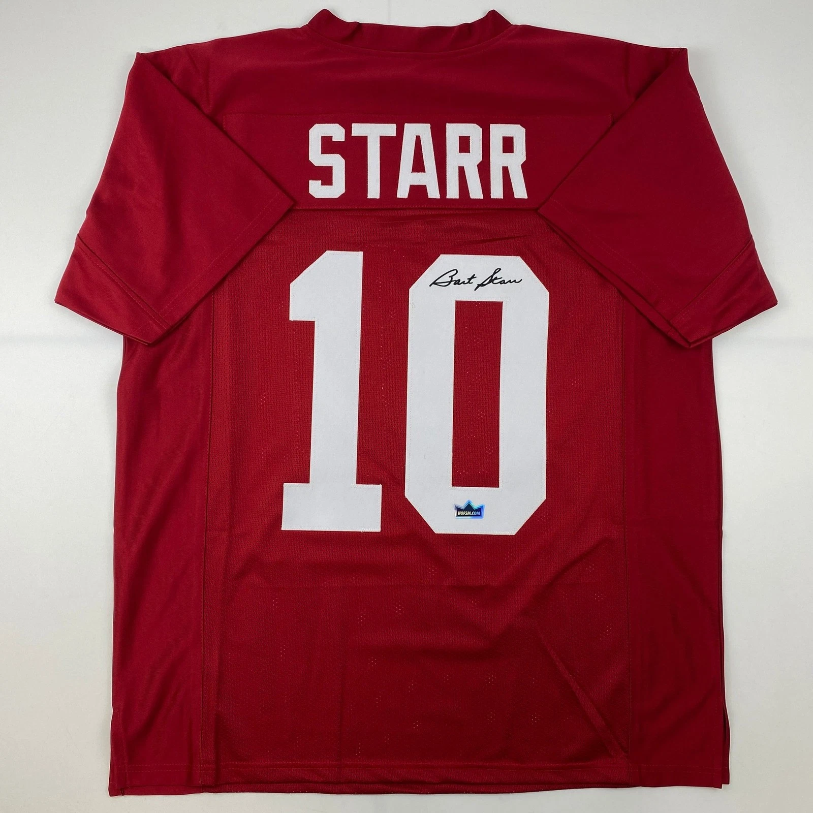 Facsimile Autographed Bart Starr Alabama Red Reprint Jersey Size Men's XL