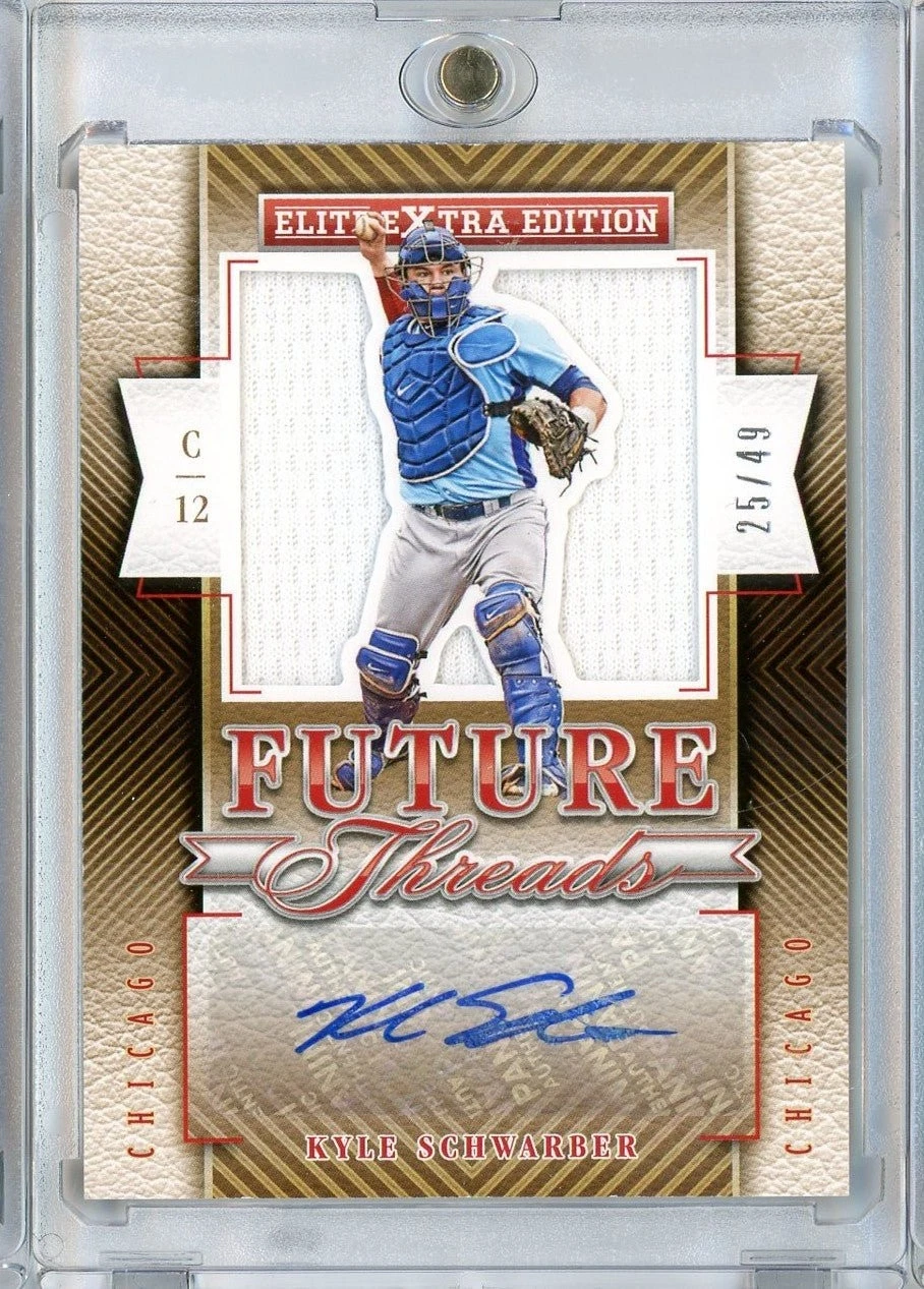 2015 Panini Elite Kyle Schwarber #2 /49 Future Threads Silhouette RPA RC