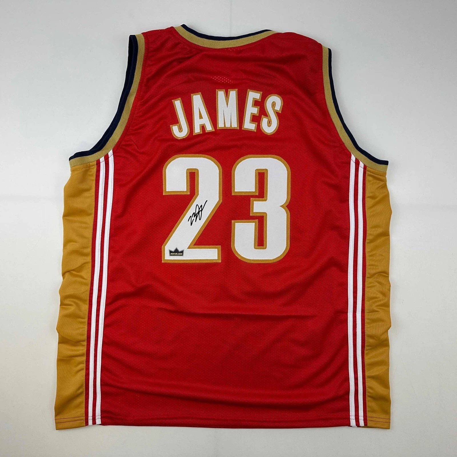 Facsimile Autographed LeBron James Cleveland Red Jersey Size Men's XL