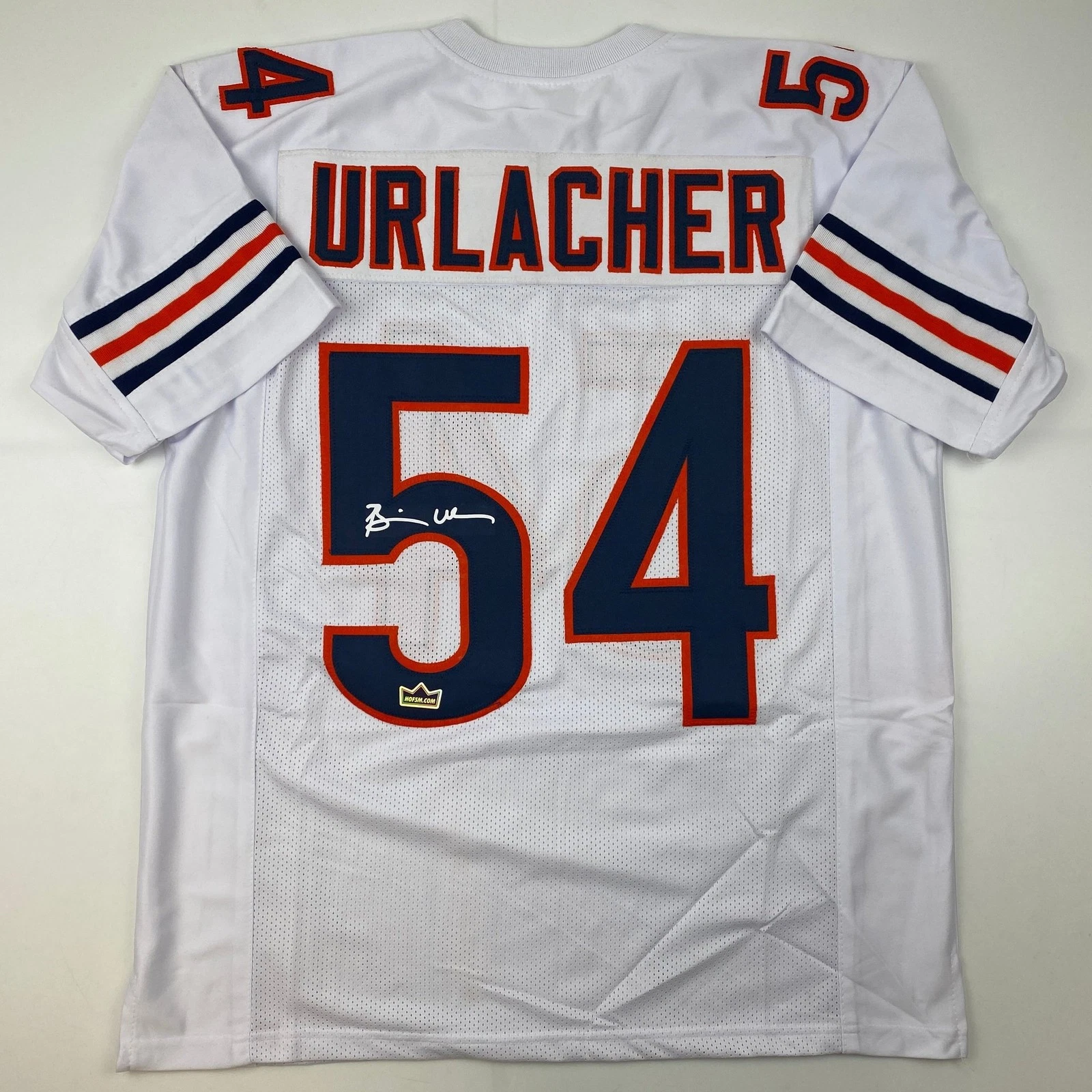 Facsimile Autographed Brian Urlacher Chicago White Jersey Size Men's XL