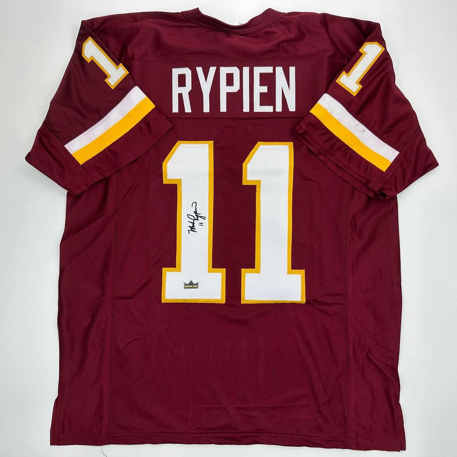 Facsimile Autographed Mark Rypien Washington Red Jersey Size Men's XL