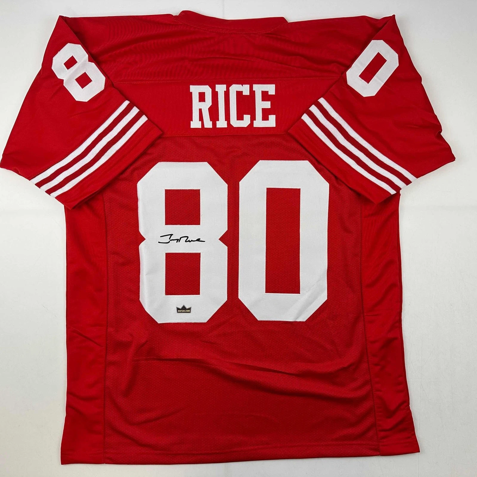 Facsimile Autographed Jerry Rice San Francisco Red Jersey Size Men's XL