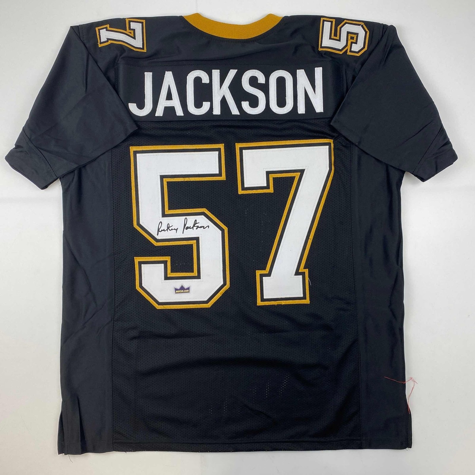 Facsimile Autographed Rickey Jackson New Orleans Black Jersey Men's XL