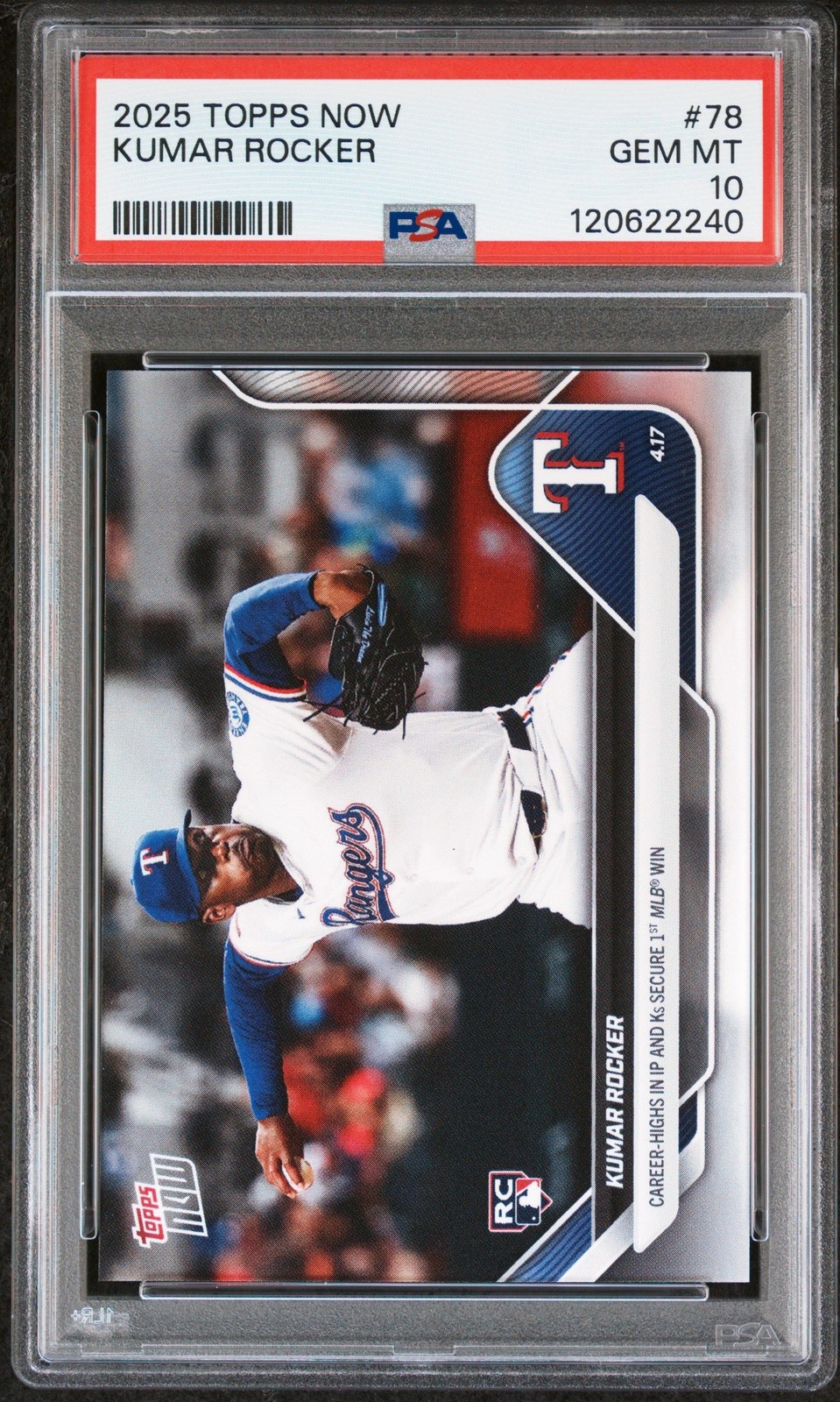 Graded 2025 Topps Now Kumar Rocker #78 Rookie RC Card PSA 10 Gem Mint