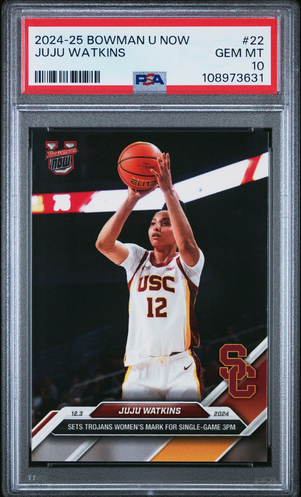 Graded 2024 Topps Bowman U Now JuJu Watkins #22 Rookie RC Card PSA 10