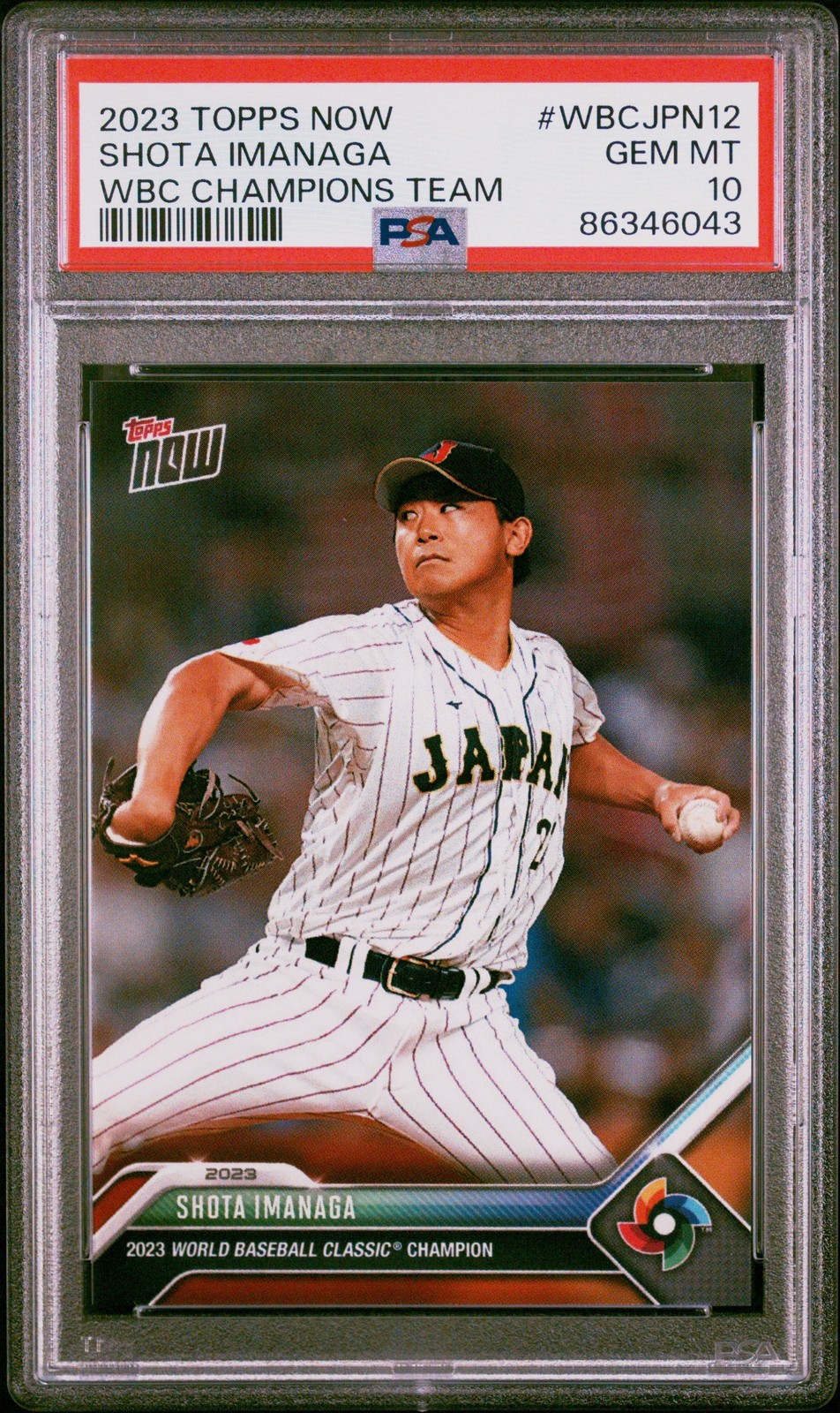 Graded 2023 Topps Now Shota Imanaga #WBCJPN12 WBC Champs RC Card PSA 10
