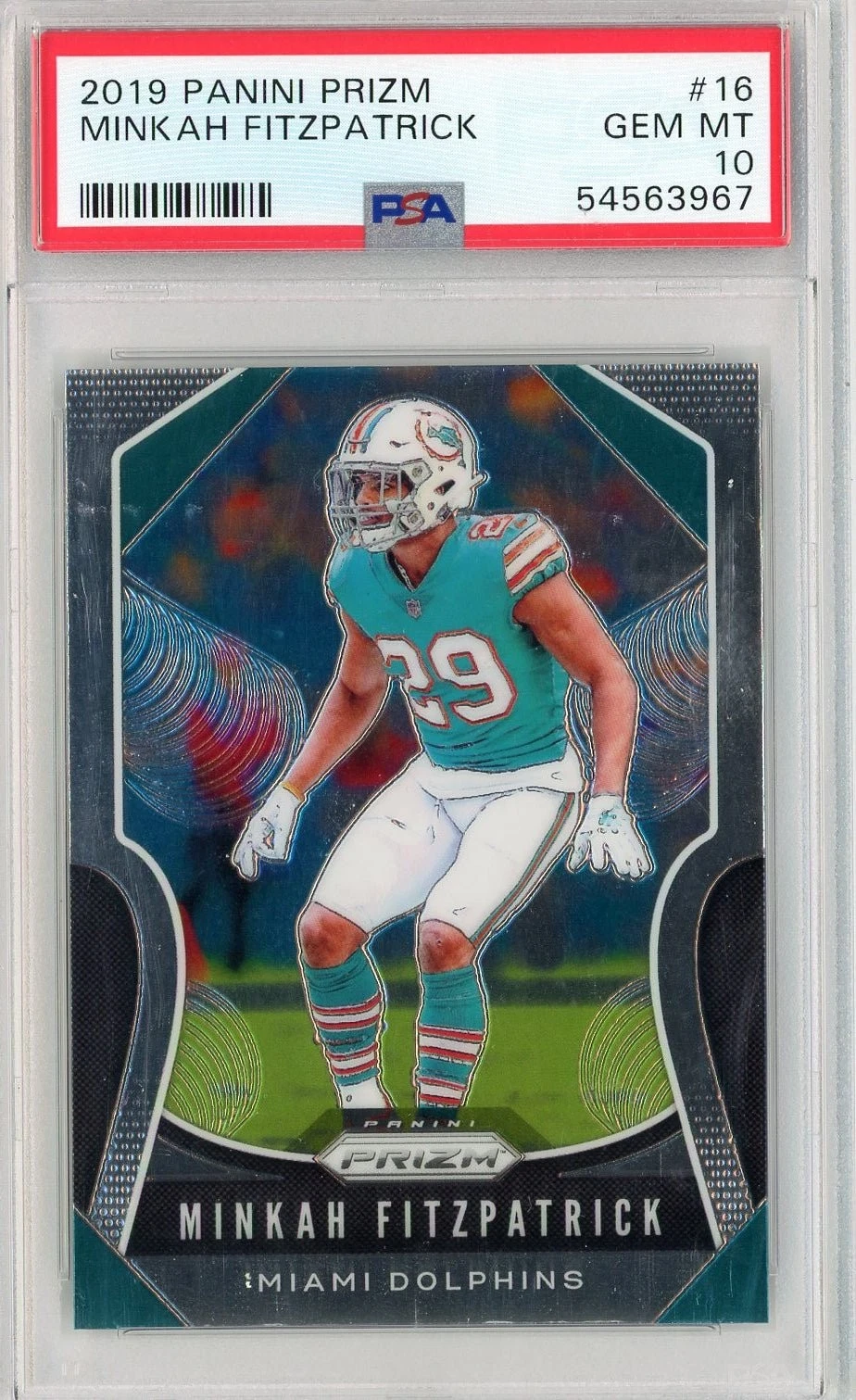 Graded 2019 Panini Prizm Minkah Fitzpatrick #16 Card PSA 10 Gem Mint