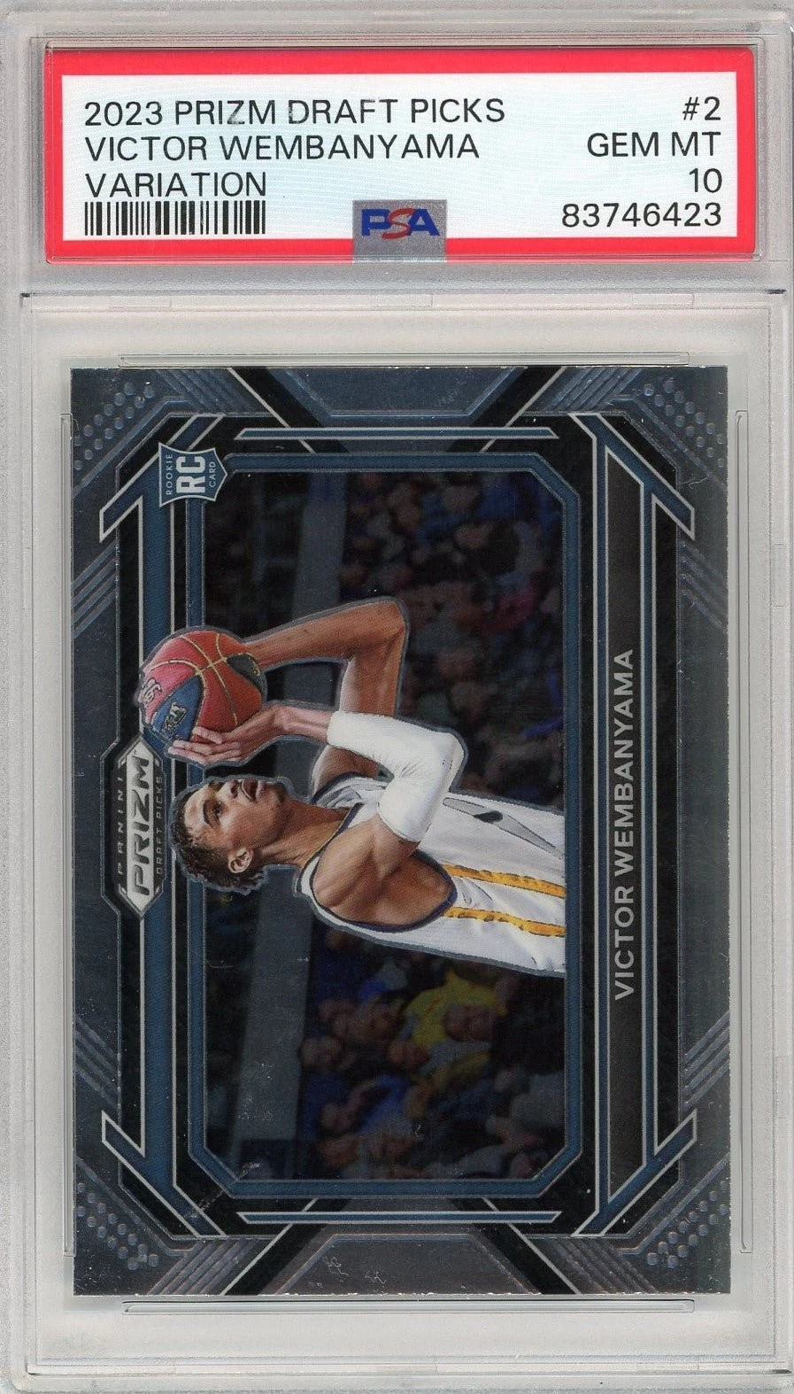 Graded 2023 Prizm Draft Picks Victor Wembanyama #2 Variation Card PSA 10