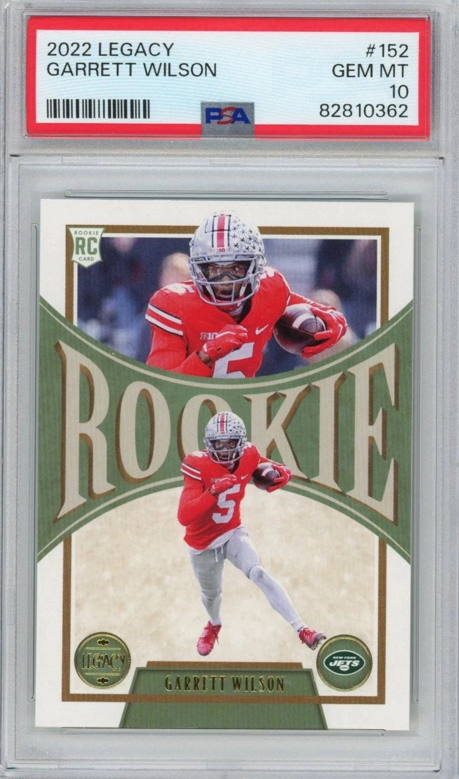 Graded 2022 Panini Legacy Garrett Wilson #152 Rookie RC Card PSA 10 Gem