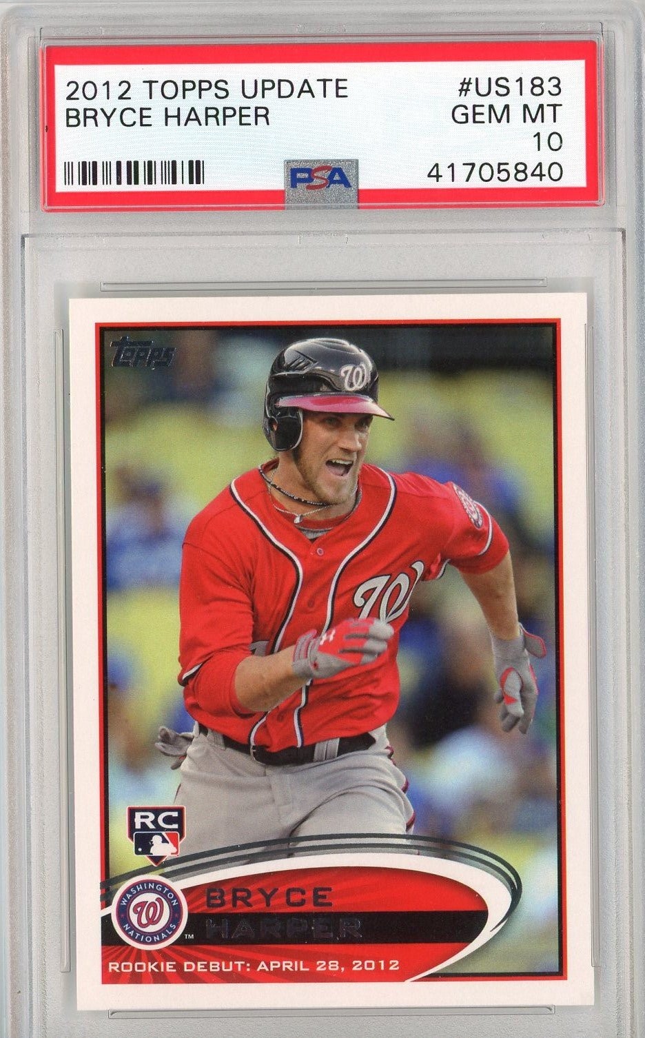Graded 2012 Topps Update Bryce Harper #US183 Rookie RC Card PSA 10 Gem