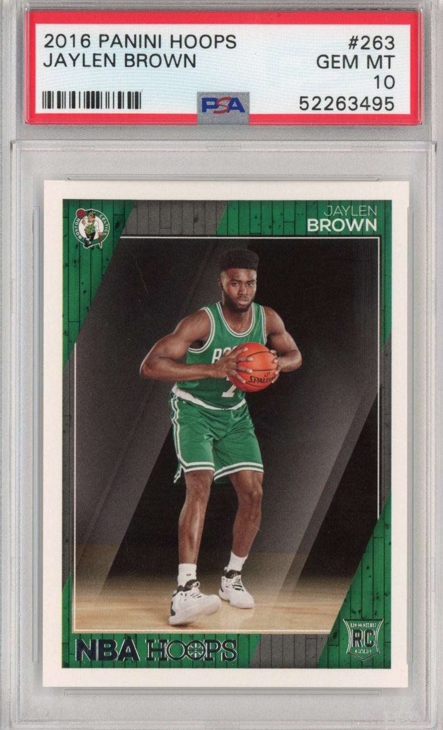 Graded 2016-17 Panini Hoops Jaylen Brown #263 Rookie RC Card PSA 10