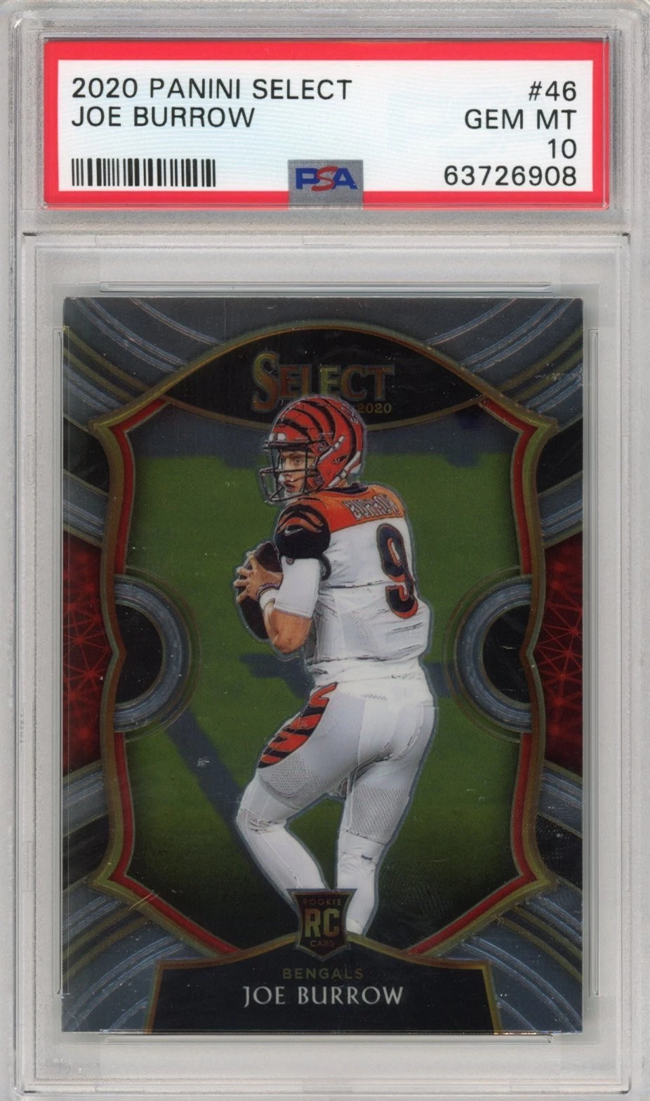 Graded 2020 Panini Select Joe Burrow #46 Concourse Rookie Card PSA 10 Mint