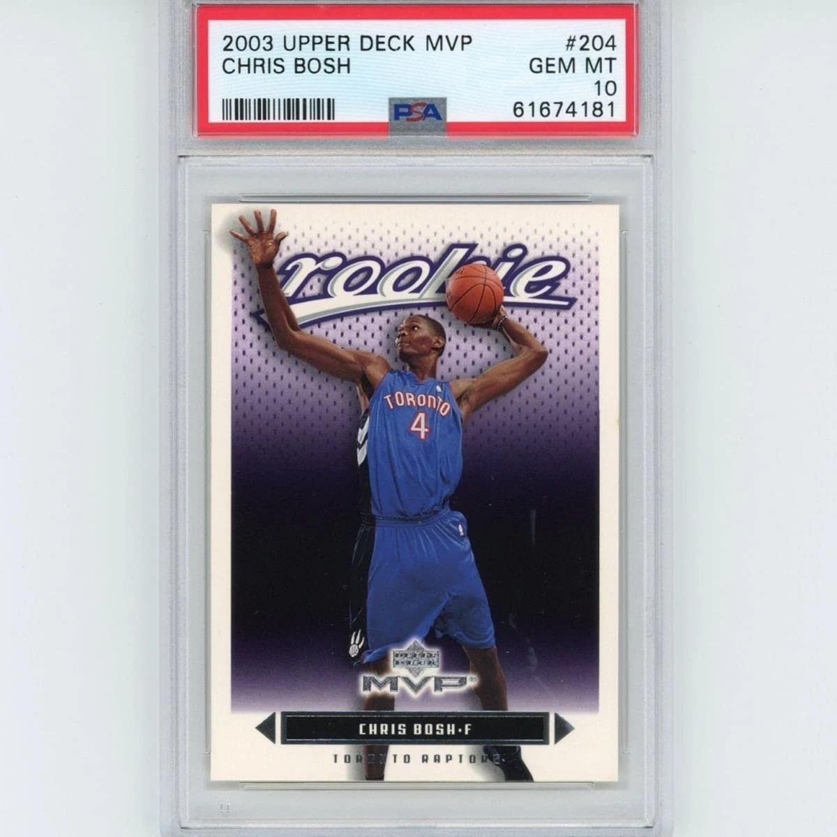 Graded 2003-04 Upper Deck UD MVP Chris Bosh #204 Rookie Card PSA 10