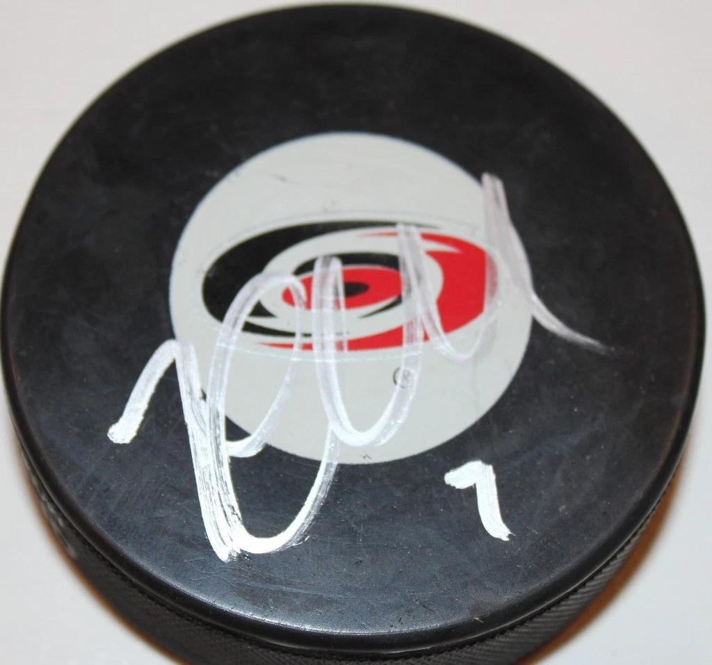 RYAN MURPHY SIGNED CAROLINA HURRICANES HOCKEY PUCK W/CASE COA